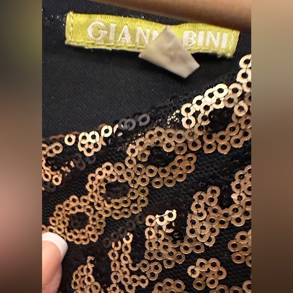 Gianni Bini Mini Dress Gold and Black Size L - Picture 2 of 6